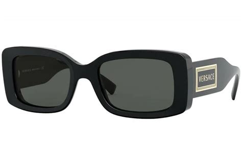 black and gold versace square sunglasses|black Versace sunglasses with rhinestones.